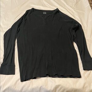 Oakley Black Long Sleeve Henley Shirt